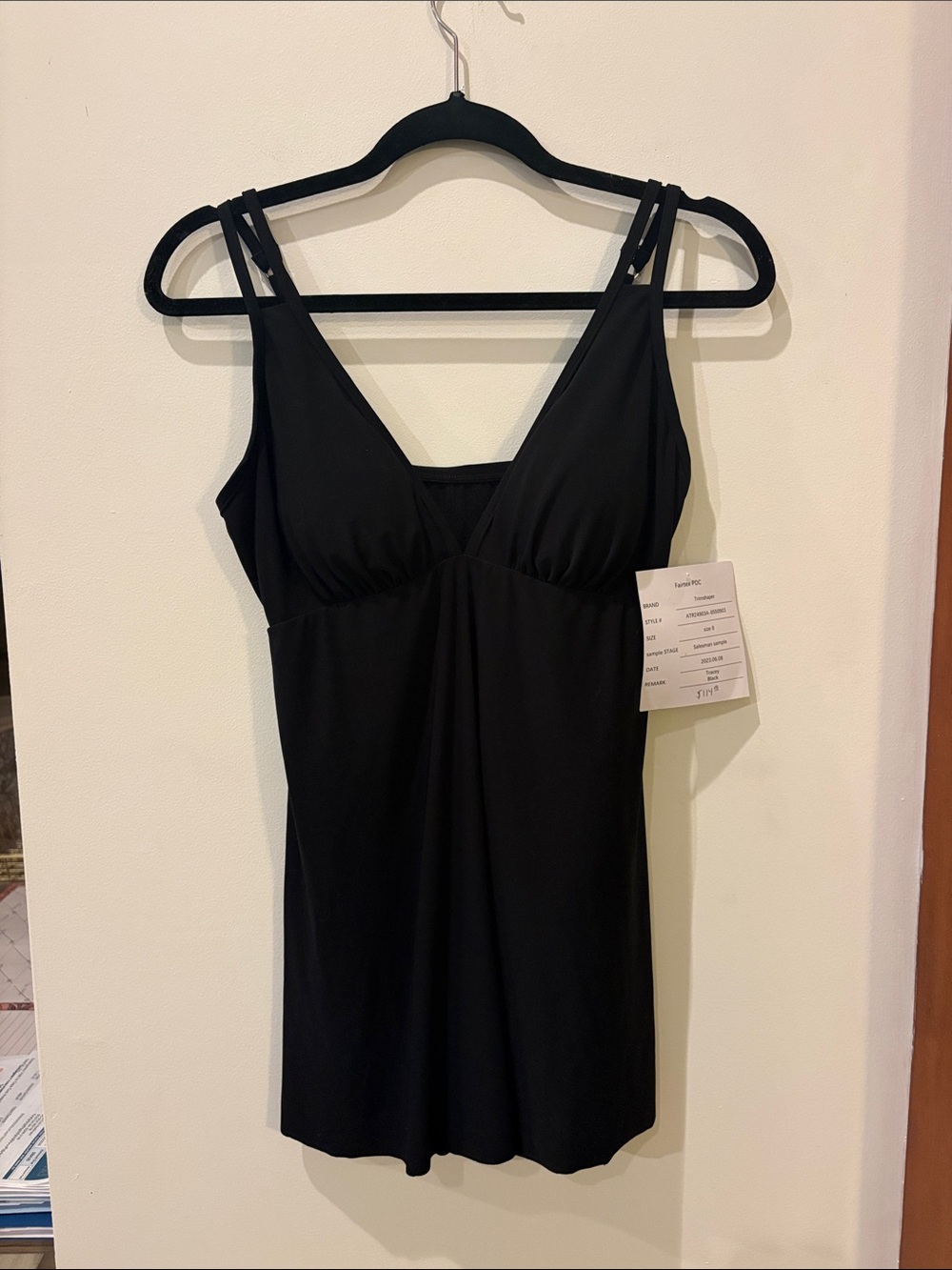 Trimshaper Black TRACEY Swim Dress,Size 8,NWT